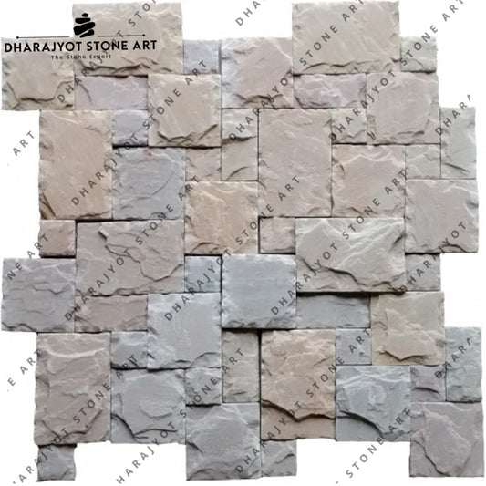 White Sandstone Cream Rock And Split Mosaic