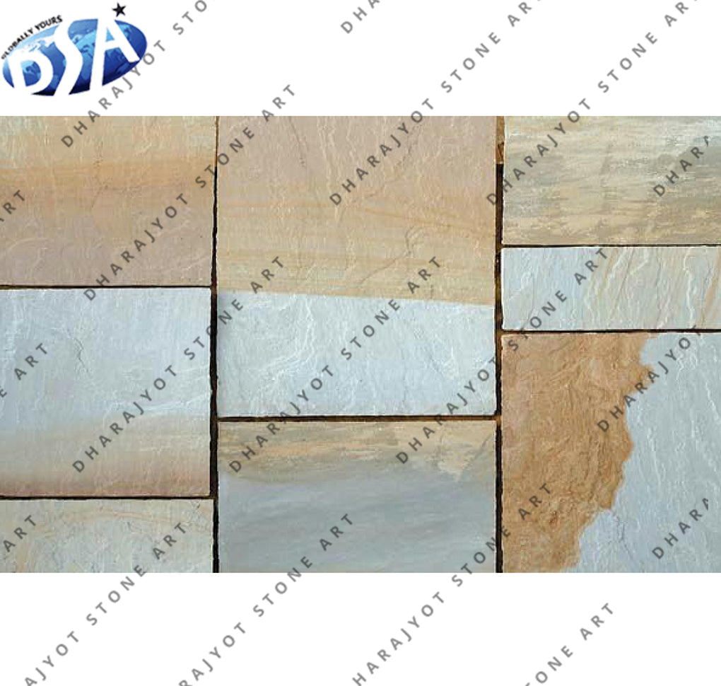 Indian York Buff Sandstone Landscaping Slabs