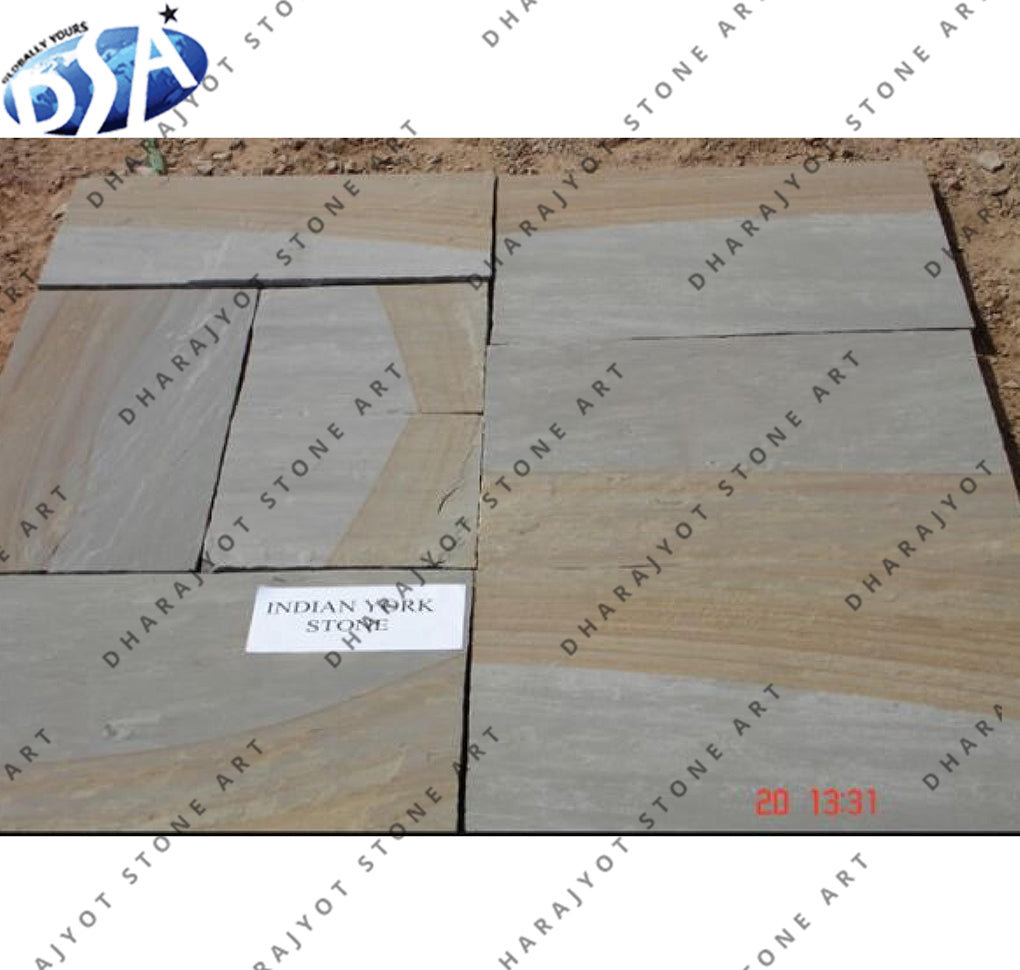 Indian York Buff Sandstone Landscaping Slabs