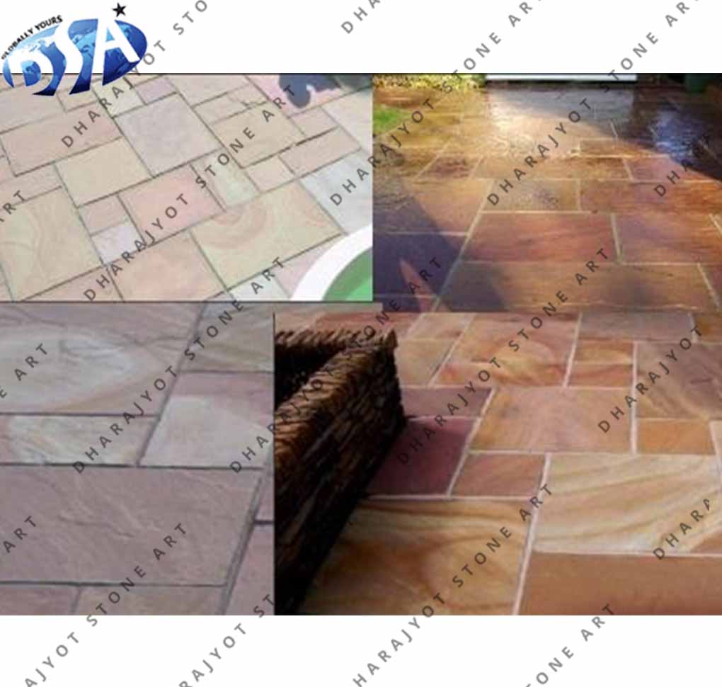 Yellow Outdoor Natural Buff Sandstone Tiles