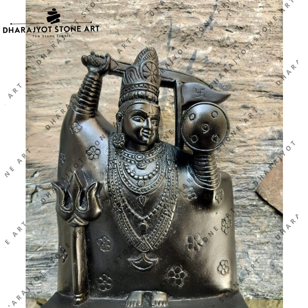 Hand-Carved Black Stone Shiv Idol