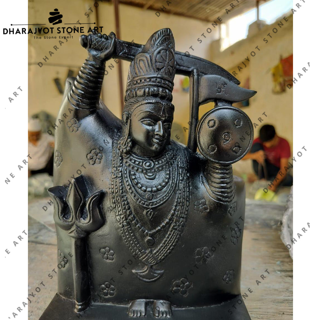 Hand-Carved Black Stone Shiv Idol