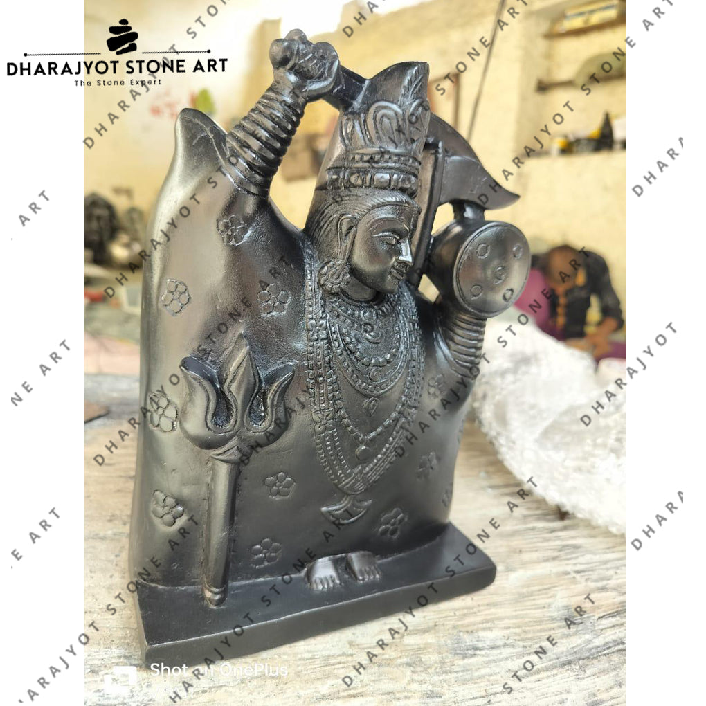 Hand-Carved Black Stone Shiv Idol