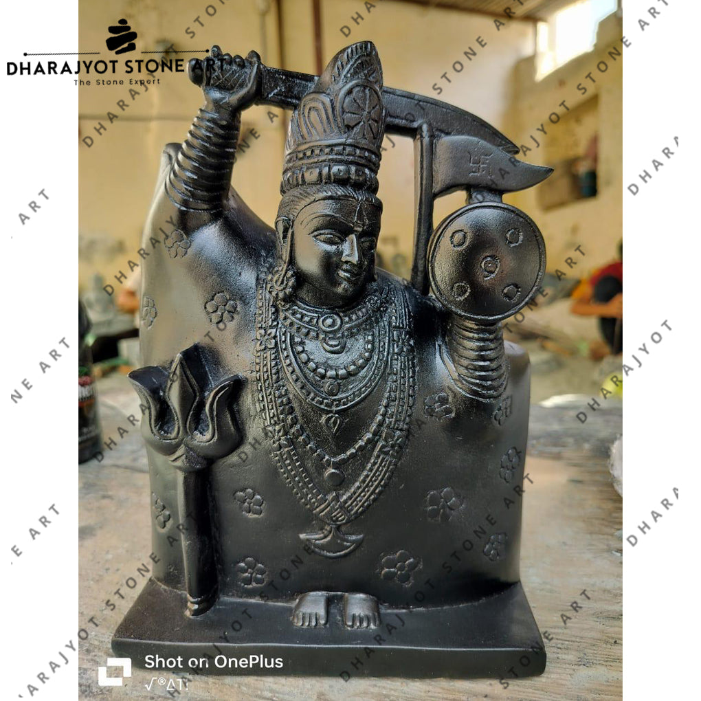 Hand-Carved Black Stone Shiv Idol