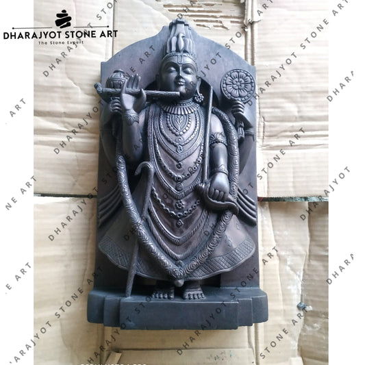 Classic Black baislana Marble Shrinathji Statue