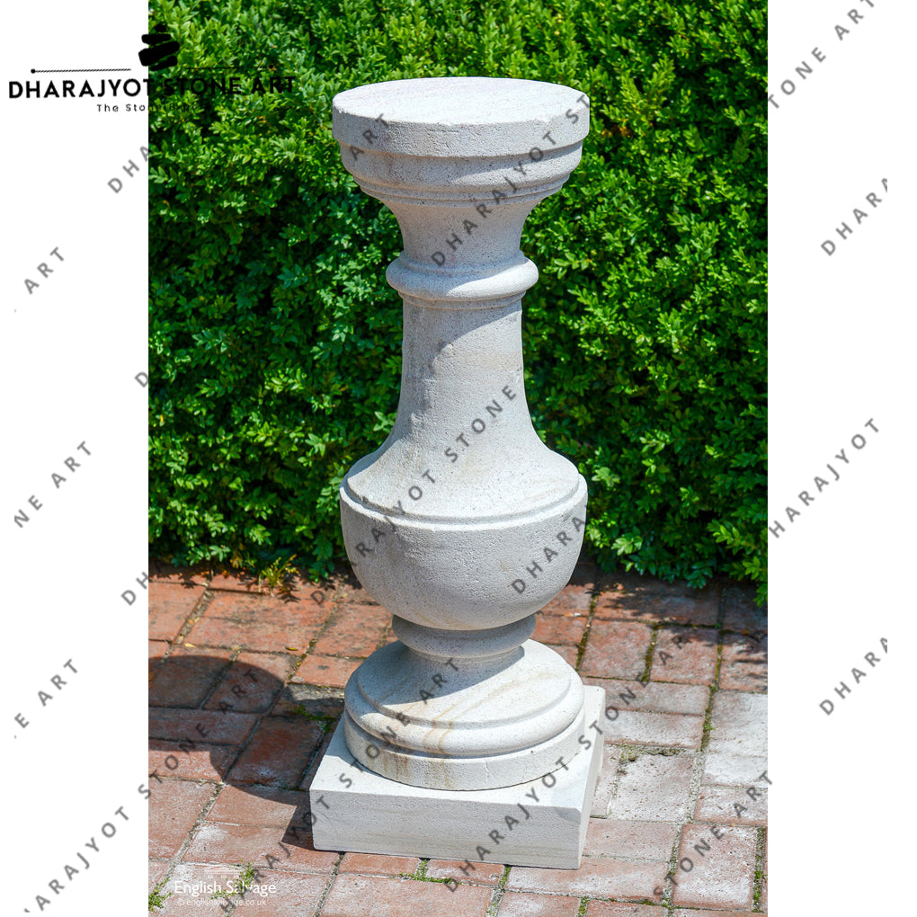 Classical Sandstone Baluster Sundial Base