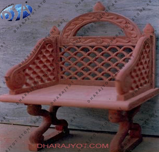 Red Outdoor Marble Handmade Bench