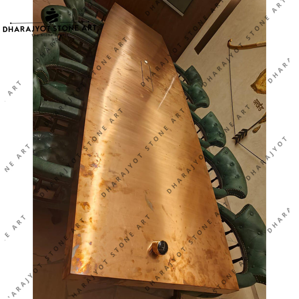 Modern Large Rectangle Conference Room Brass Table