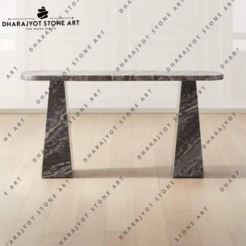 Luxury Interior Black Stone Entryway Table