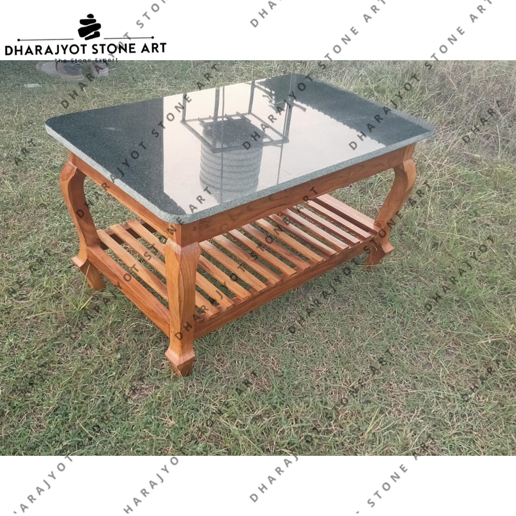Handcrafted Black Marble Stone Table