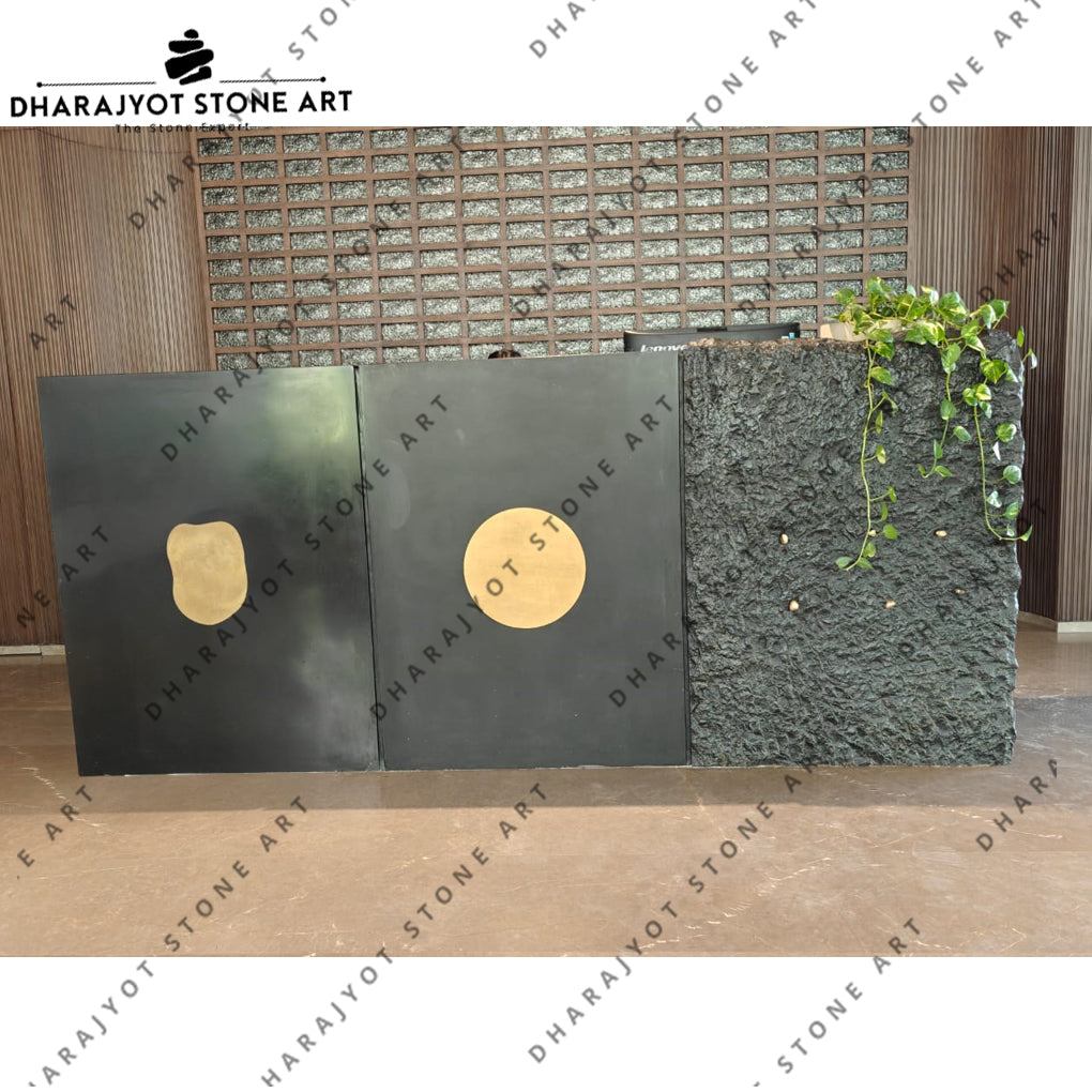 Modern Handcrafted Stone Reception Counter