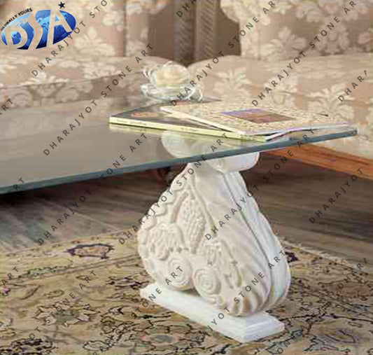 Marble Hand Carved Centre Table