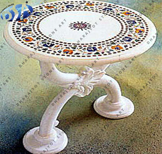 Natural Inlay Marble Round Table