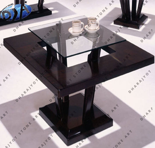 Rectangular Marble Glass Center Table