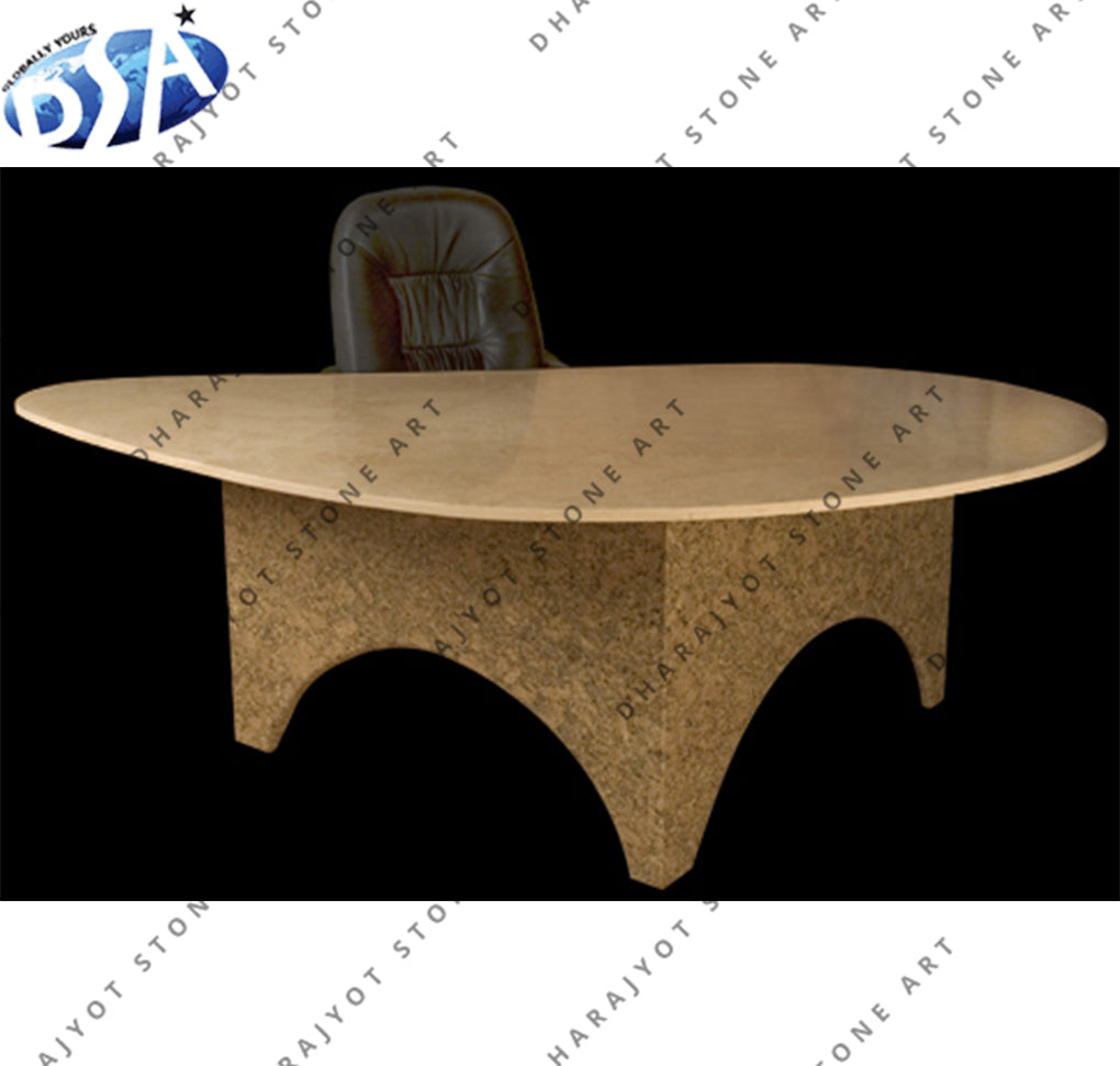 Beige Travertine Round Table Top