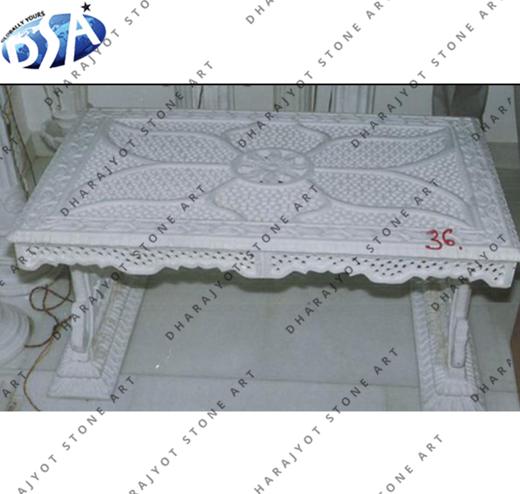 White marble Hand carving Table