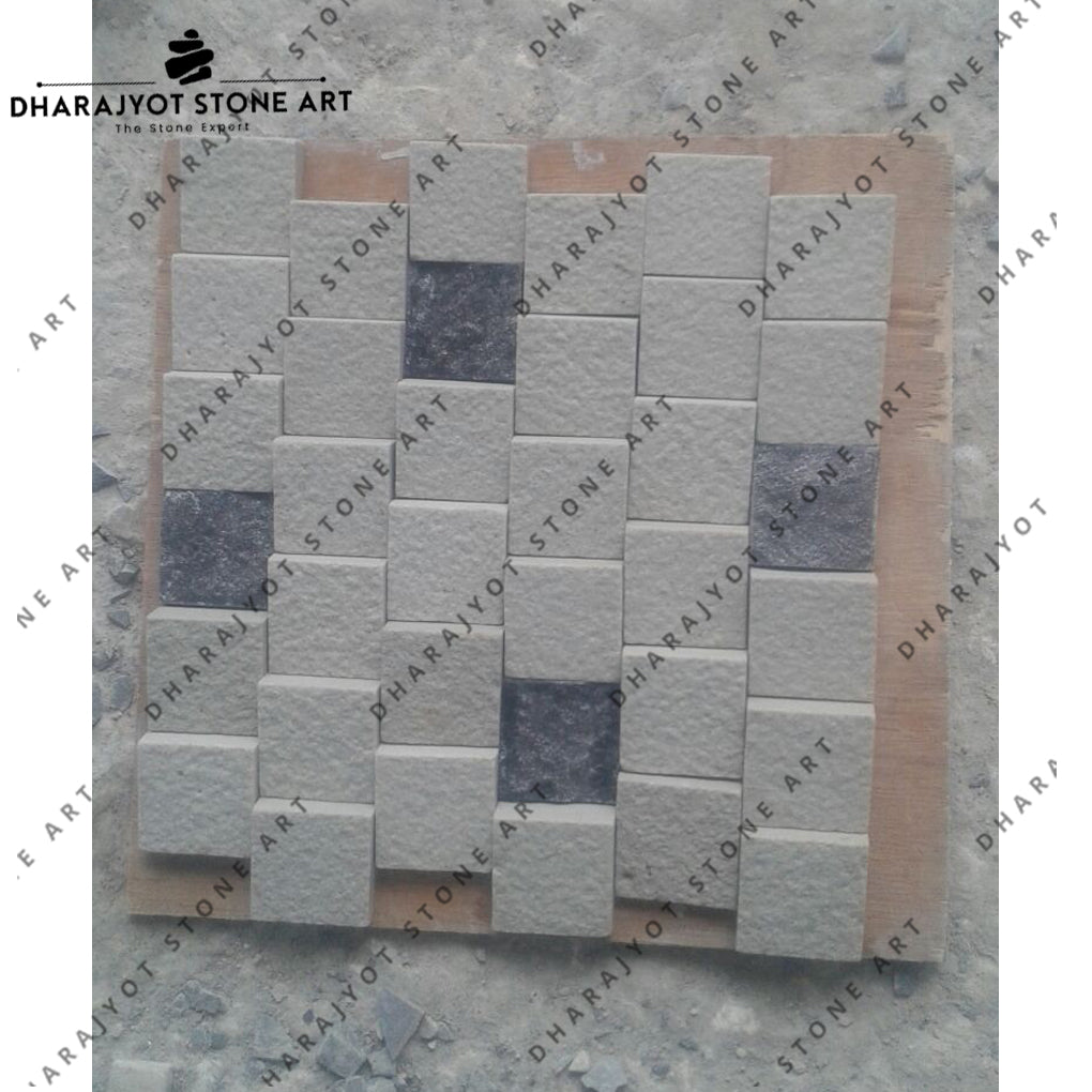 Natural Stone Mosaics Panels Tapered Mosaic