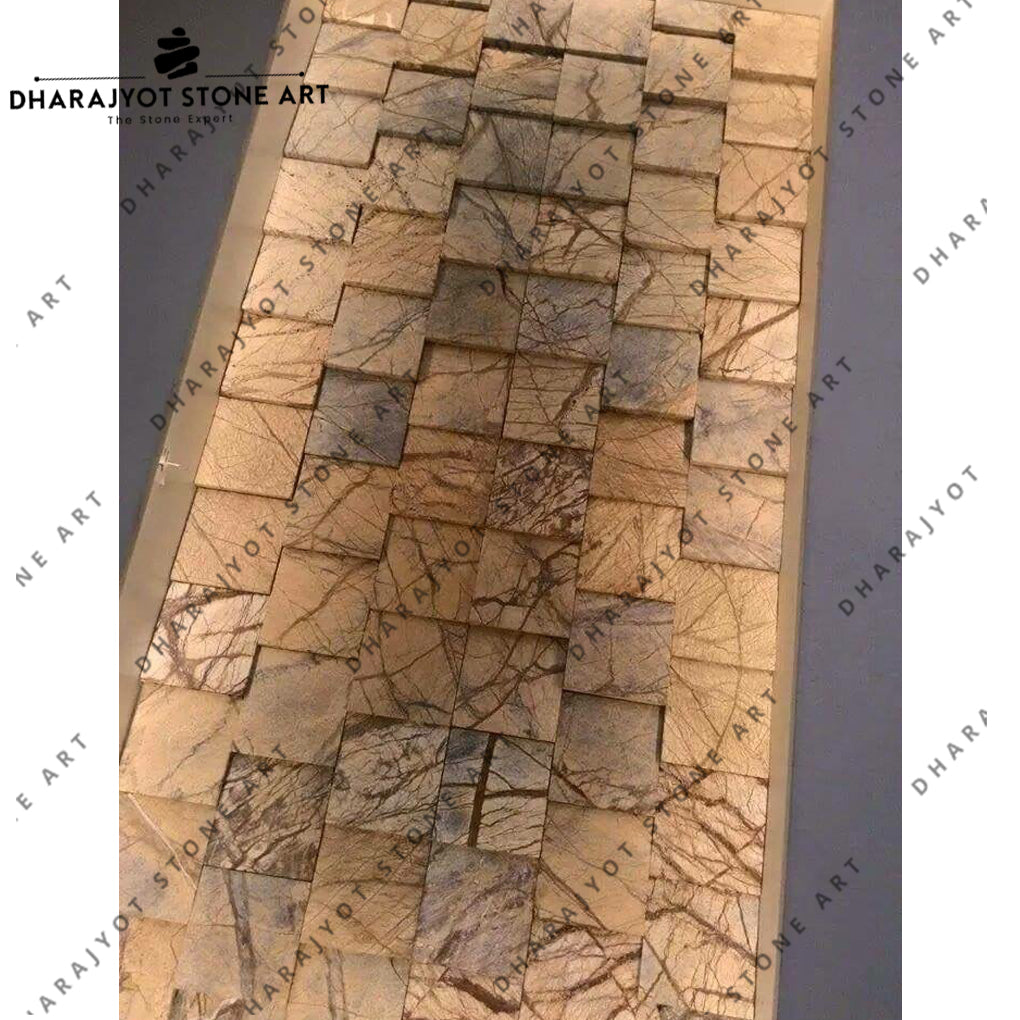 Yellow External Stone Brick Outdoor Tapered Mosaic