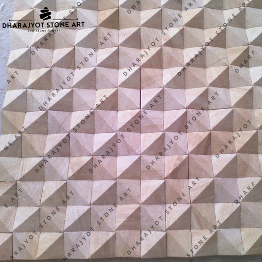 Red Marble Wall Panel Tapered Mosaic