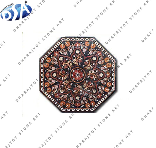 Floral Pattern Inlay Work Coffee Table Top