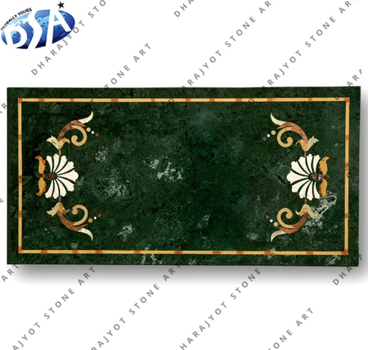 Green Marble Dining Inlay Table Top