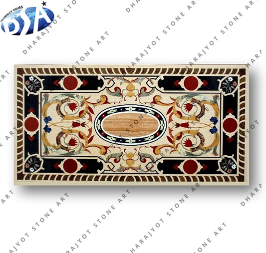 Polish Dining Stone Marble Inlay Table Top