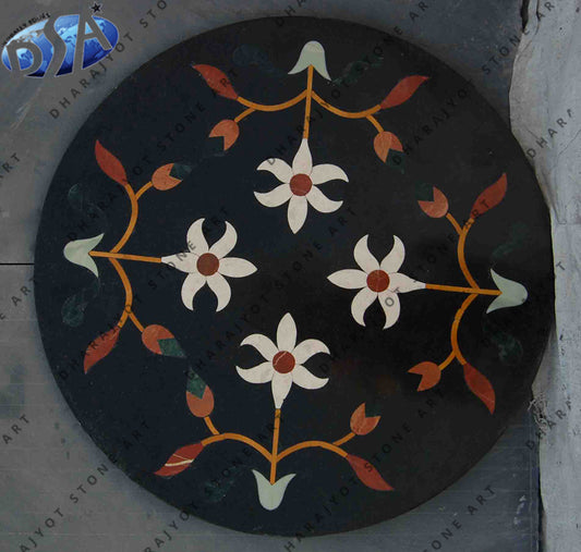 Black Marble Round Coffee Table