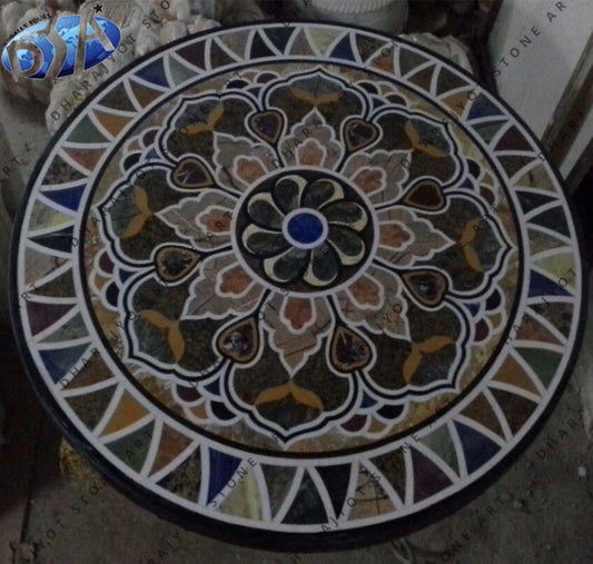 Black Marble Inlay Table Top