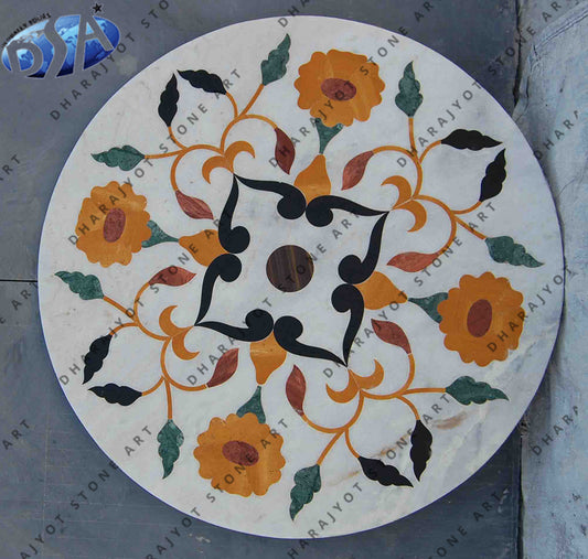 Multicolour Marble Inlay Table Top
