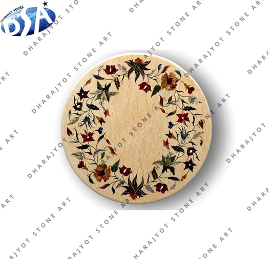 White Marble Round Table Tops