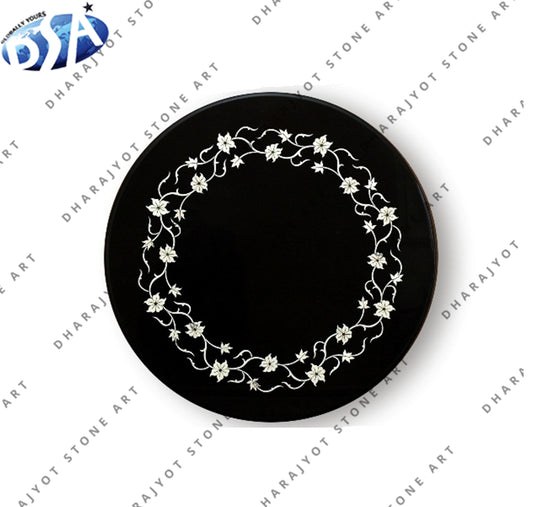 Black Home Decor Marble Inlay Table Top