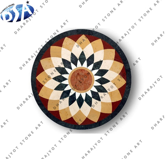 Natural Marble Polished Inlay Table Top