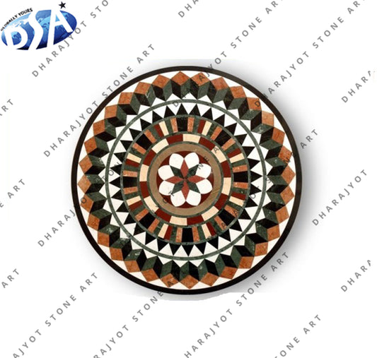 Customized Round Marble Inlay Table Top