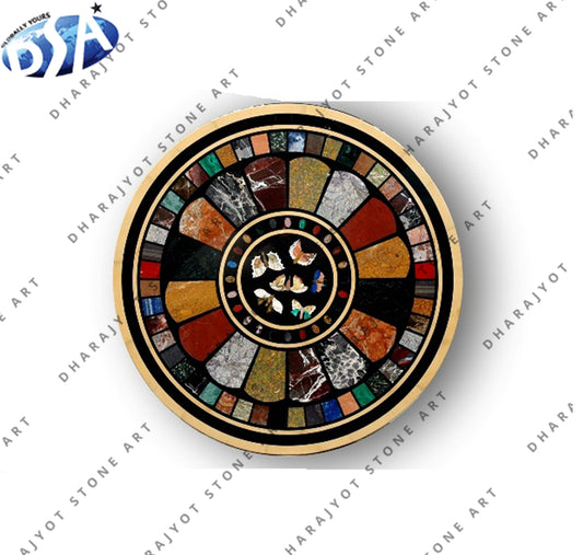 Polished Mix Natural Marble Stone Handmade Table Top