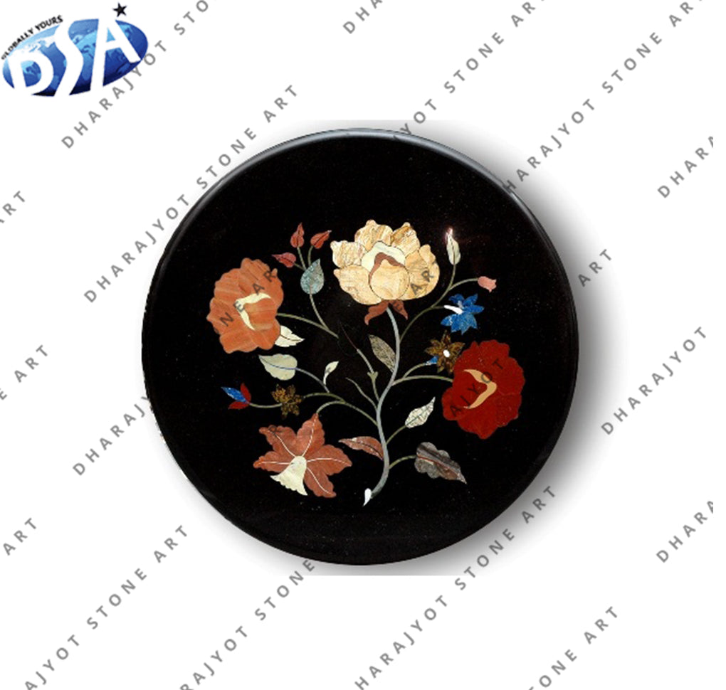 European Style Marble Round Shape Inlay Table Top