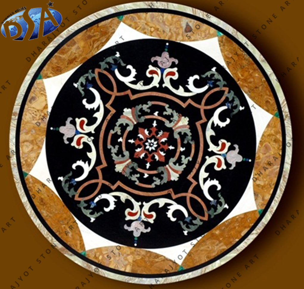 European Style Marble Natural Stone Inlay Table Top