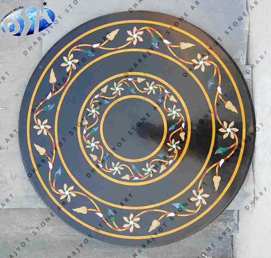 Natural Black Marble Canter Table Top
