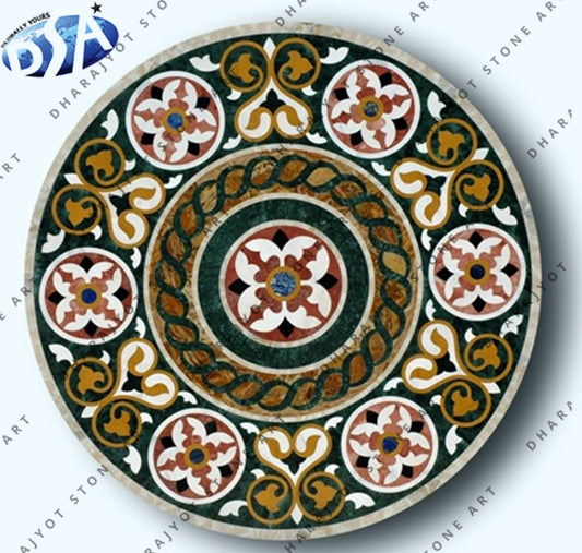 Natural Marble Stone Handmade Inlay Table Top