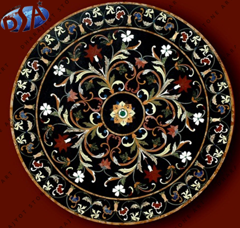 Marble Inlay Dining Table Top