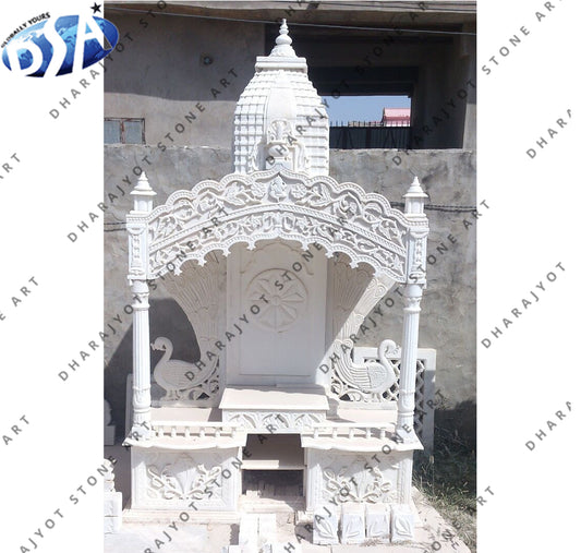 Handcraft Stone Carved White Marble Temple