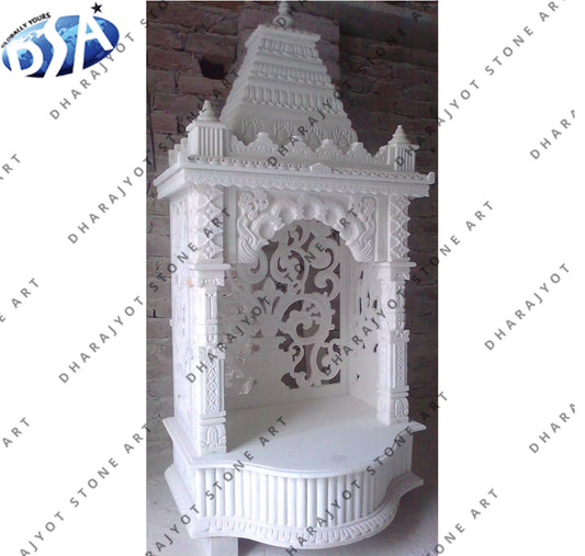 Carving Indian White Marble Home Decorative Pooja Mandir