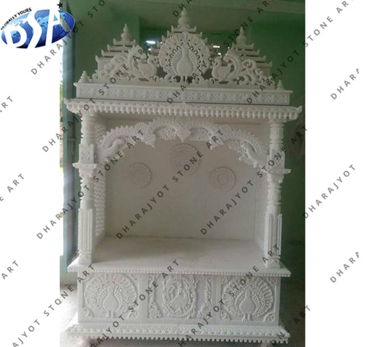 Indoor Pure White Marble Handcarving Temple