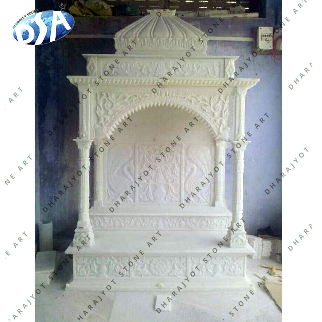 Designer Handmade White Marble Temple