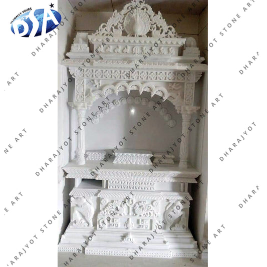 Indoor Decorative Hand Carving White Marble Temple