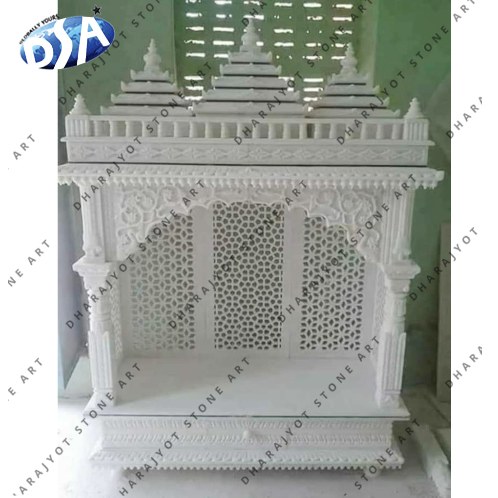 White Traditional Marble Stone Temple