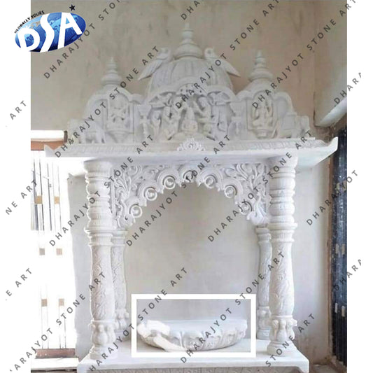 White Traditional Marble Stone Temple