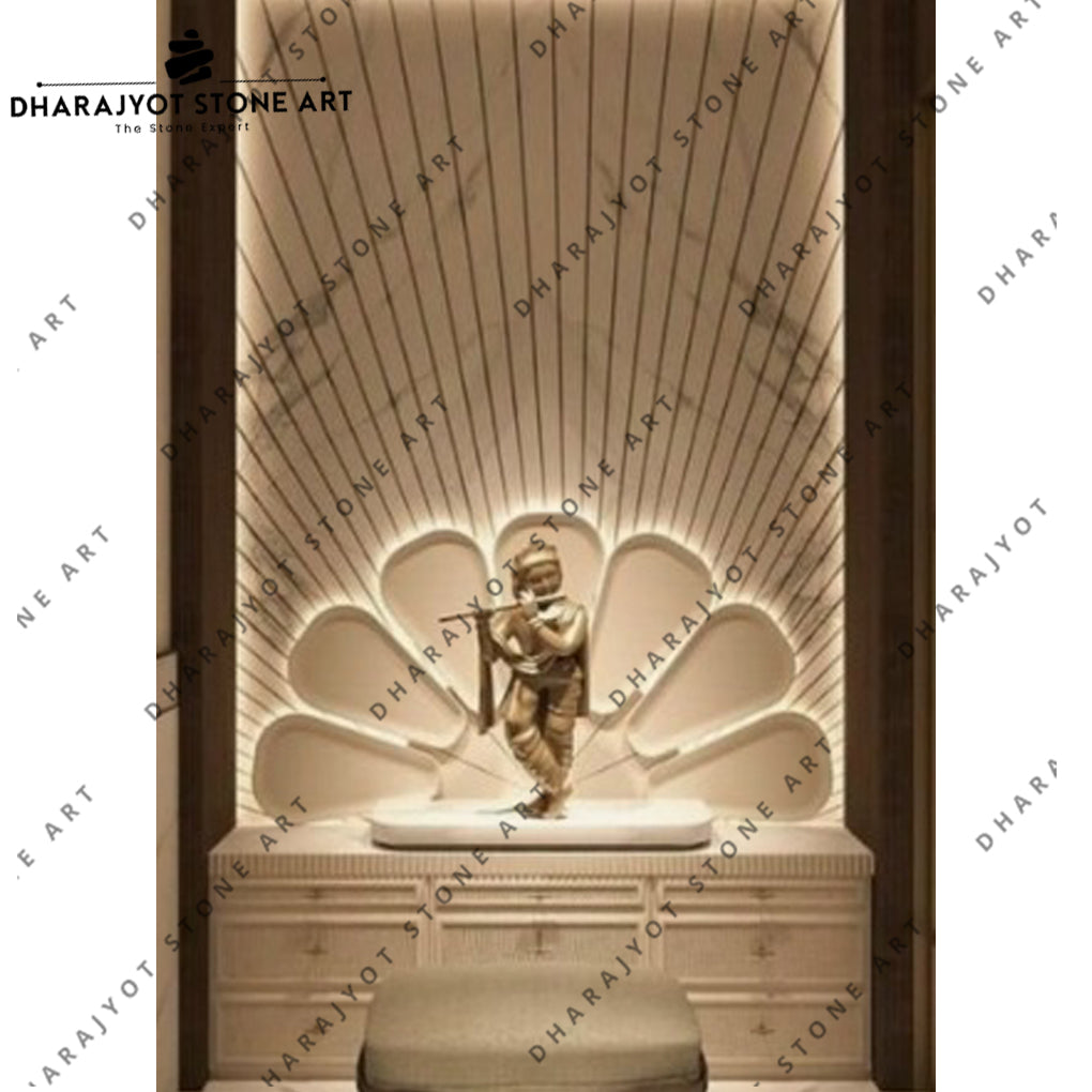 Modern White Marble Krishna Temple