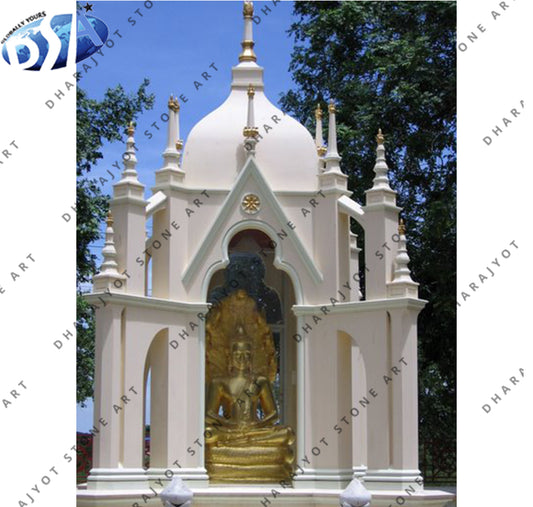 Handmade White Marble Outdoor Temple