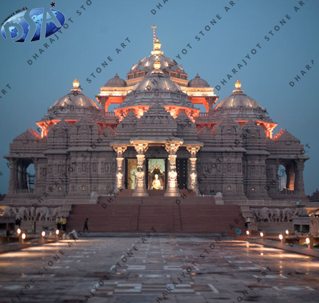 Yellow Sandstone Luxury Wall Decorative Temple