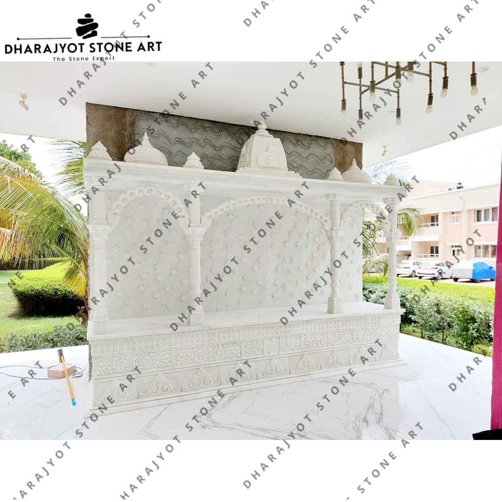 Elegant Handcrafted Marble Mandir White Marble Temple